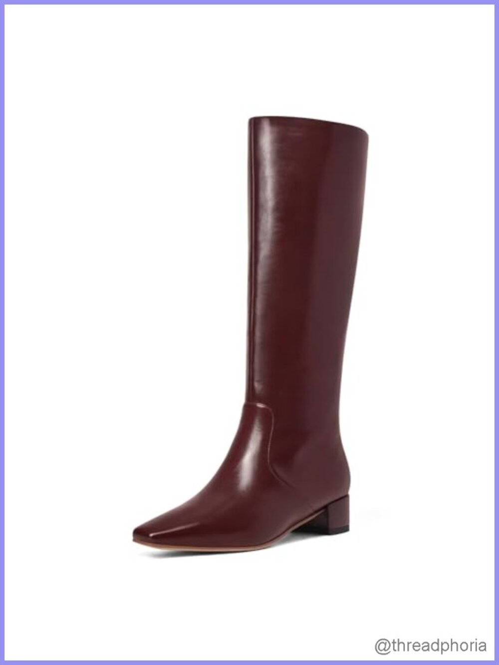 Women's Knee High Square Toe Chunky Heel Boots PU Low Block Heel Pull-On Tall